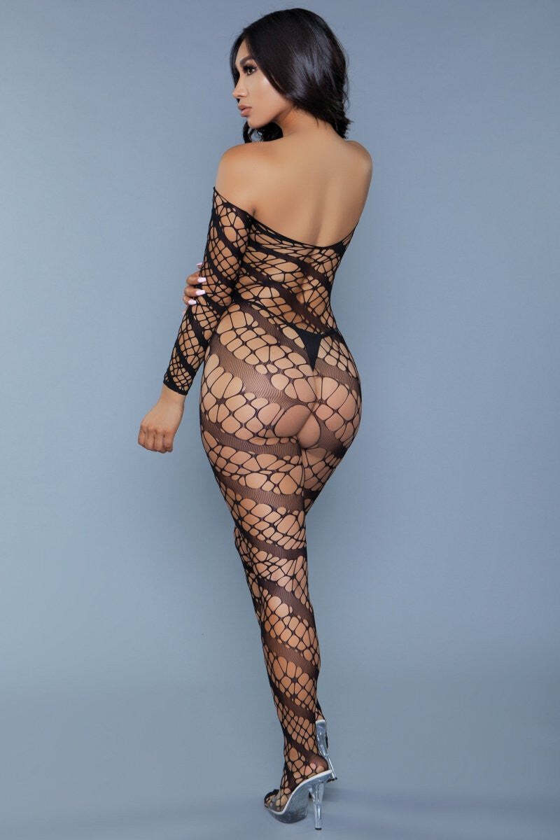 Web of Love Off-Shoulder Bodystocking