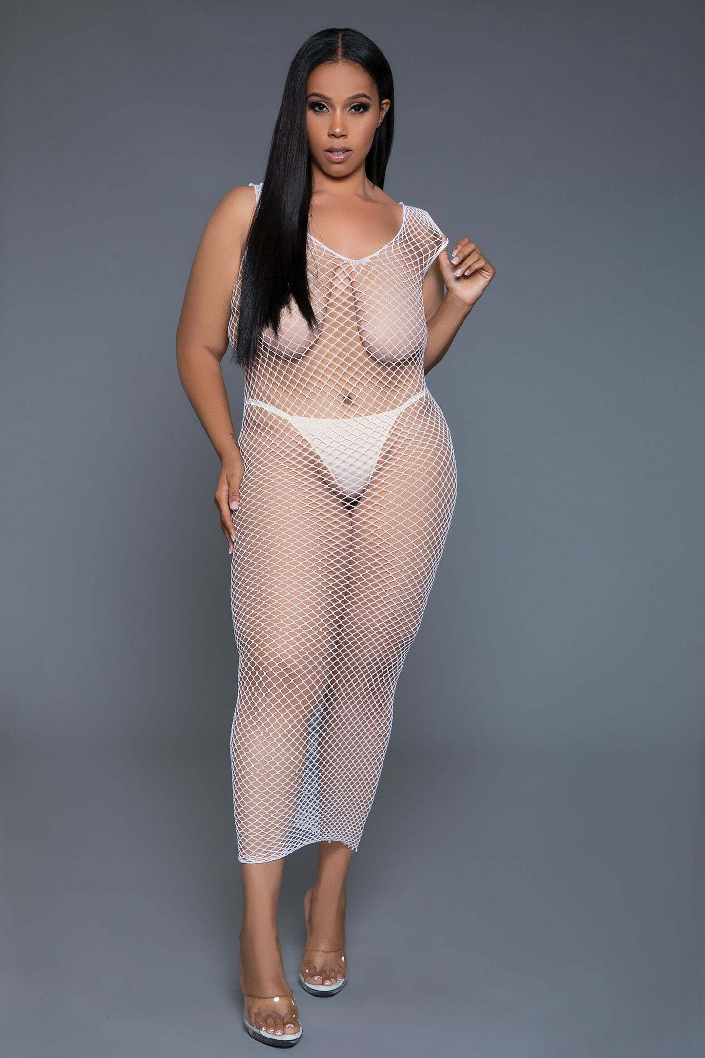 Unleash Me Fishnet Midi Dress