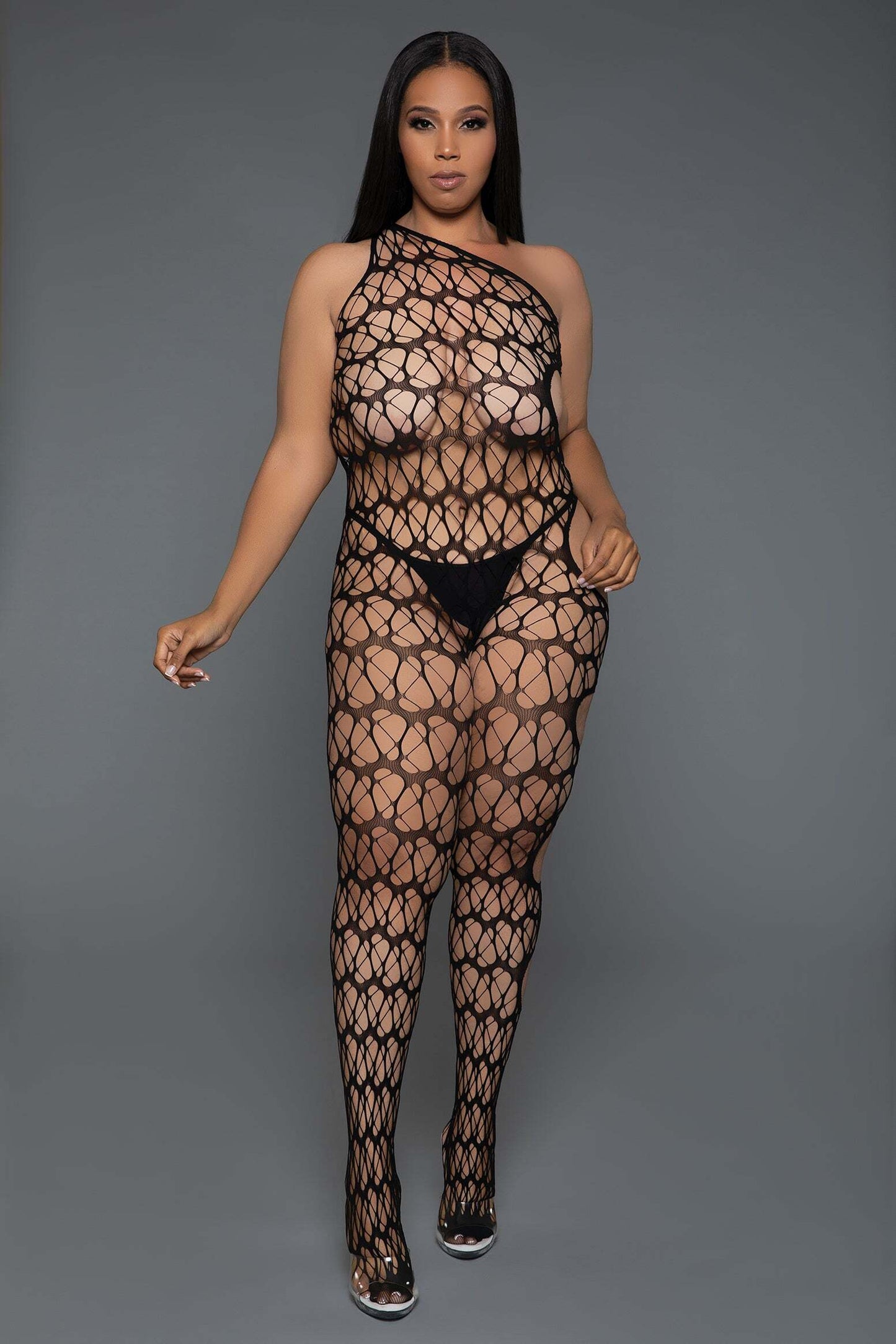 Midnight Web Asymmetrical Bodystocking