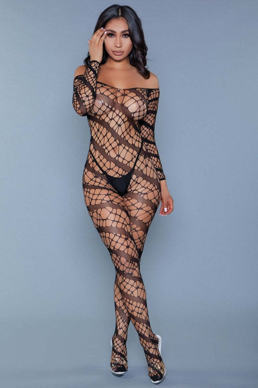 Web of Love Off-Shoulder Bodystocking
