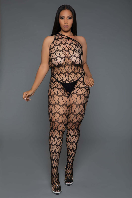 Midnight Web Asymmetrical Bodystocking