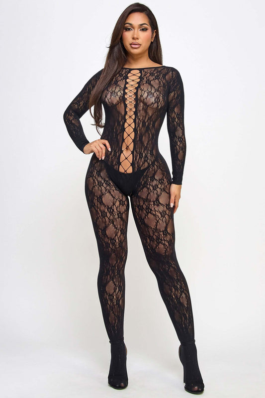 Kiara Lace-Up Bodystocking