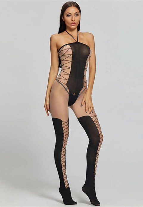 Midnight Allure Transparent Catsuit